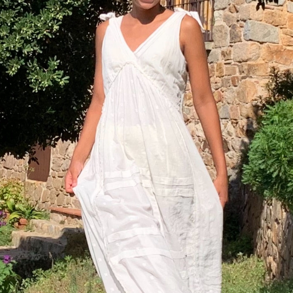 Full length white dress